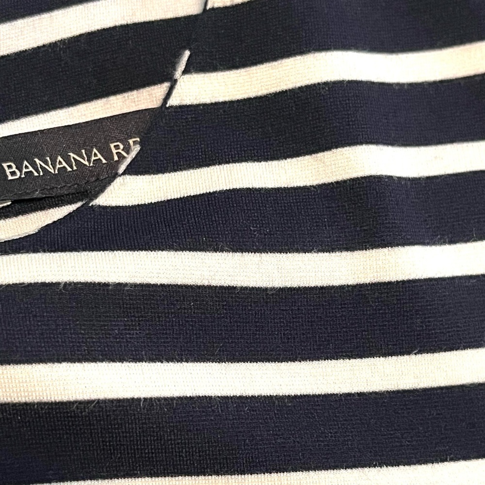 Banana Republic Casual Women Stripes Dress Solid Cotton Spandex size 4 Navy WHT - Picture 10 of 16